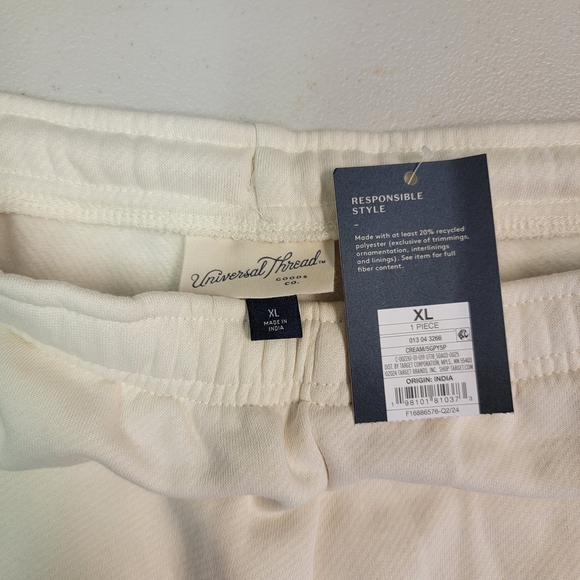Universal Thread Womens White Comfy Sweatpants Elastic Waist Pockets Size XL - Picture 3 of 5